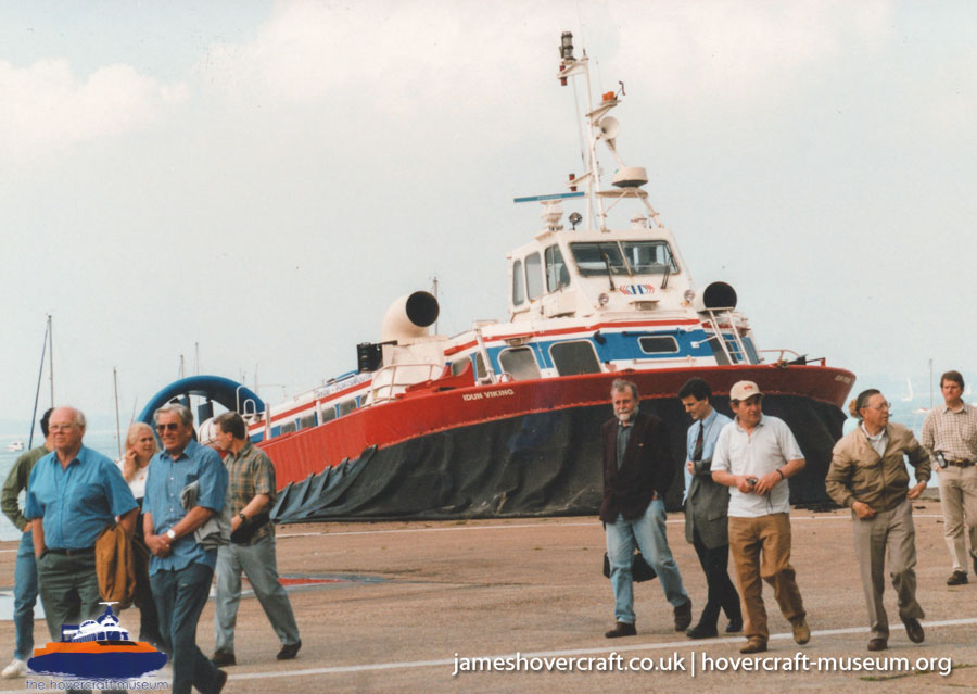 AP1-88 hovercraft with Hovertravel -  (credit: The <a href='http://www.hovercraft-museum.org/' target='_blank'>Hovercraft Museum Trust</a>).